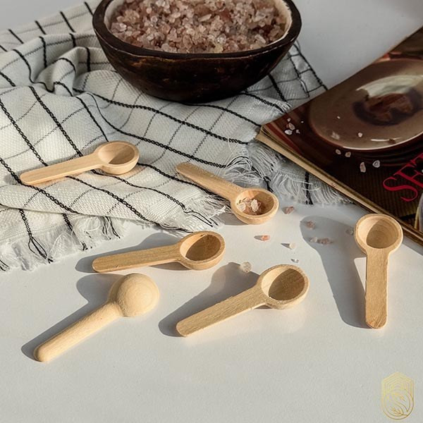 قاشق پیمانه چوبی سرگرد 6 عددی
