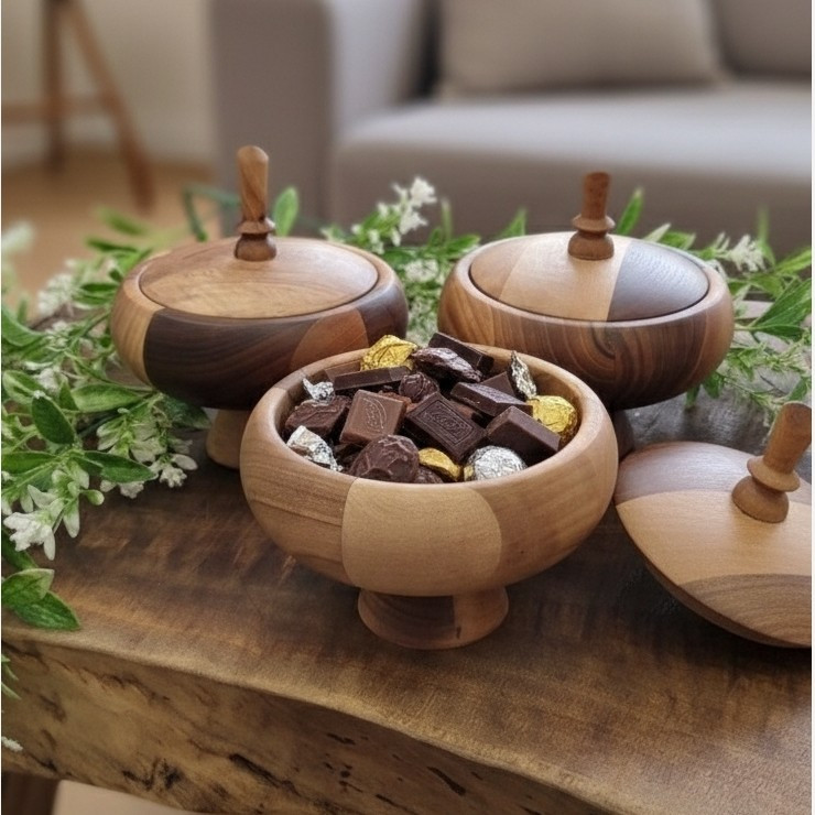 شکلات خوری چوبی پایه کوتاه