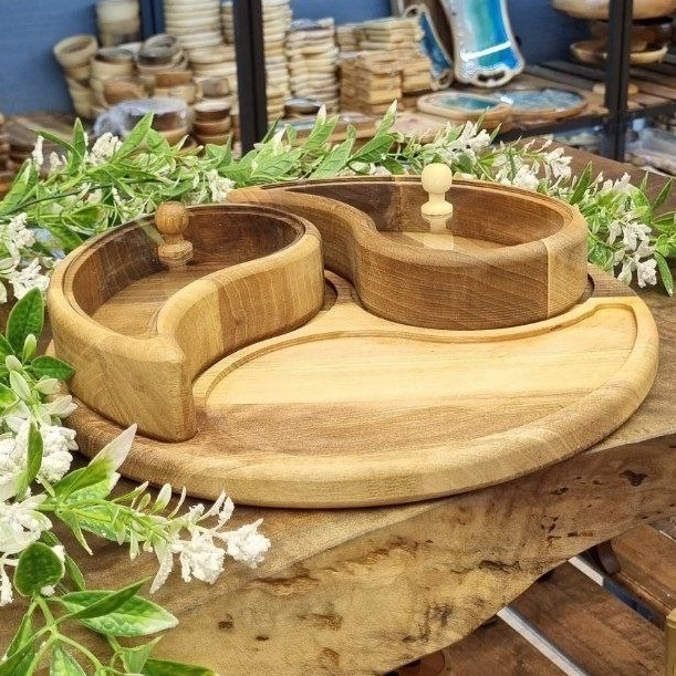 جعبه چوبی پذیرایی خاتم 4 تکه