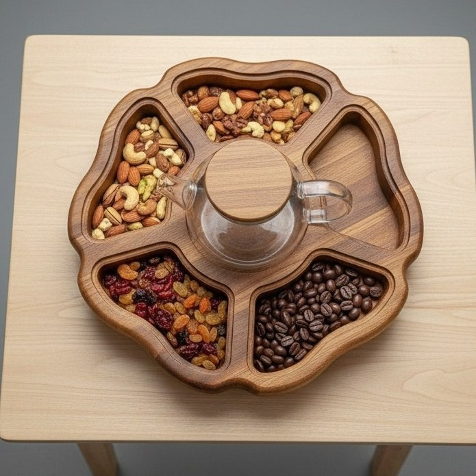 جعبه پذیرایی طرح گل وارمردار