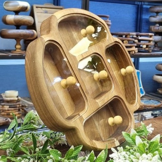 جعبه پذیرایی گرد پنج خانه