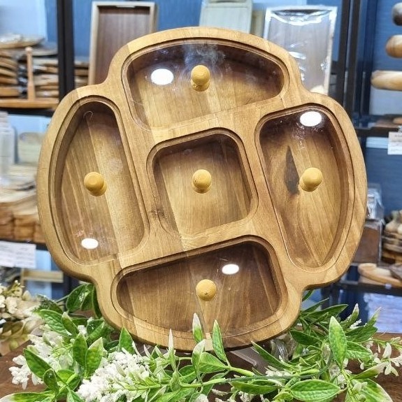 جعبه پذیرایی گرد پنج خانه
