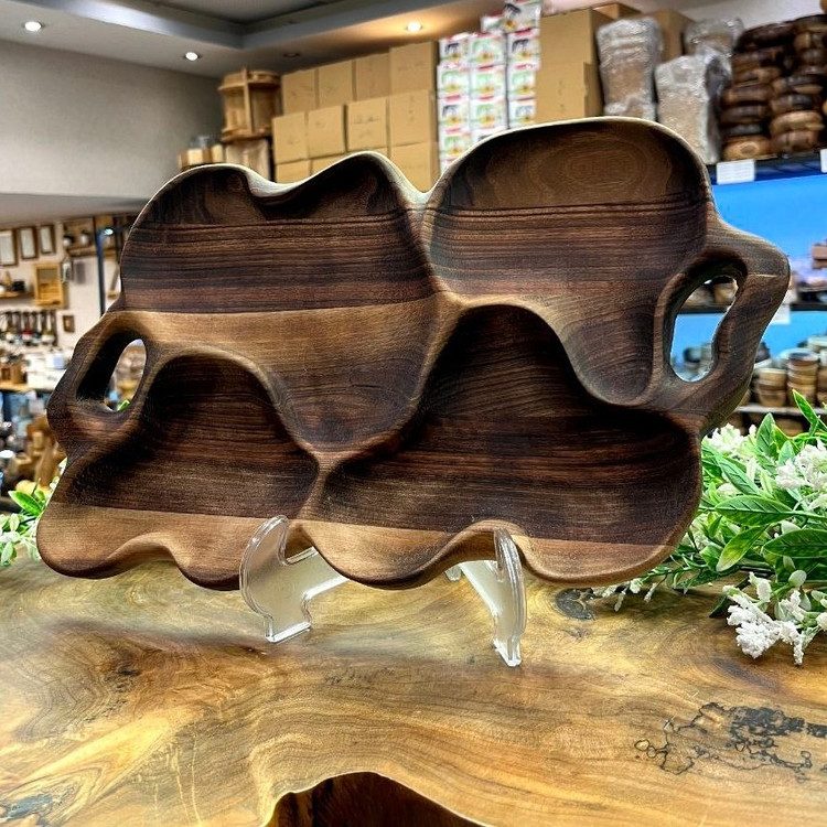 سینی چوبی دفرمه چهار خانه