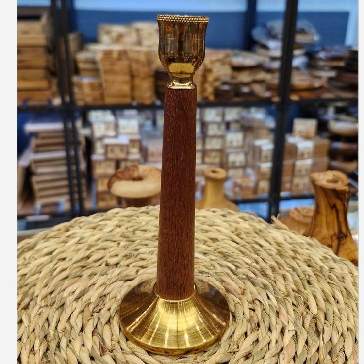 جا شمعی چوب و برنج