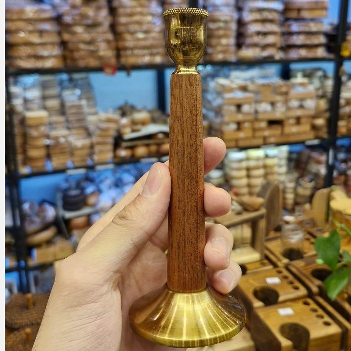 جا شمعی چوب و برنج