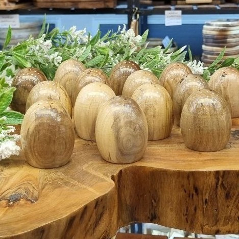 نمکدان چوبی تخم مرغی گردو