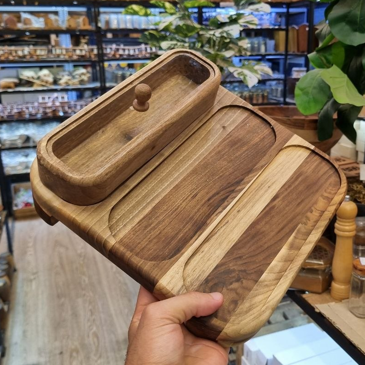 جعبه پذیرایی چوبی 3 خانه نگار